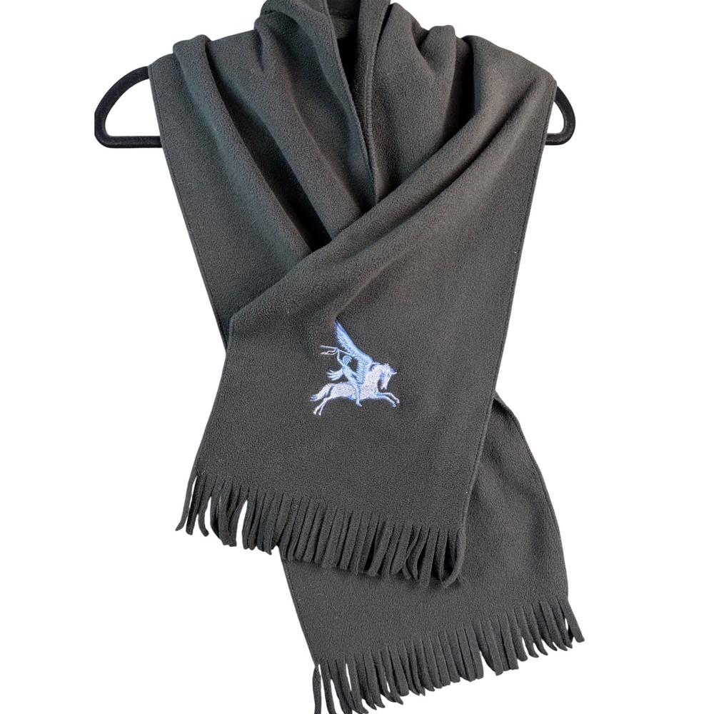 Beechfield Suprafleece Scarf Grey Embroidered Pegasus B291 Winter Fringe Scarf